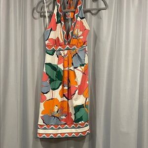 BCBGMaxAzria Multicolor Floral Backless Dress